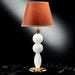 White Murano glass table light with round coral shade