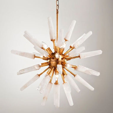 Mid-century Sputnik-style chandelier with rock crystal
