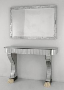 Parisian art deco-style console table with Venetian mirror