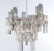 40 light high-end chandelier with grey leather trim