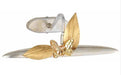 Silver Metal Picture Light with Gold Leaves & Glass Butterfly