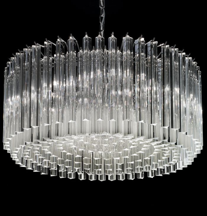 Glass prism drum chandelier Small prism pendant light — Italian