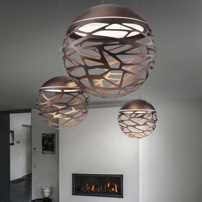 Kelly white or bronze 80 cm ceiling globe