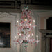 Large Murano glass chandelier with colourful flowers