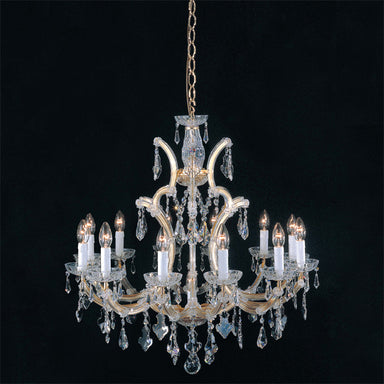 Gold-plated Maria Theresa chandelier in nine sizes