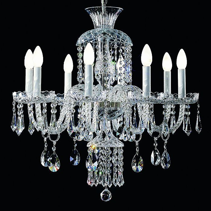 Cut glass & Italian lead crystal chandelier with 8 lights