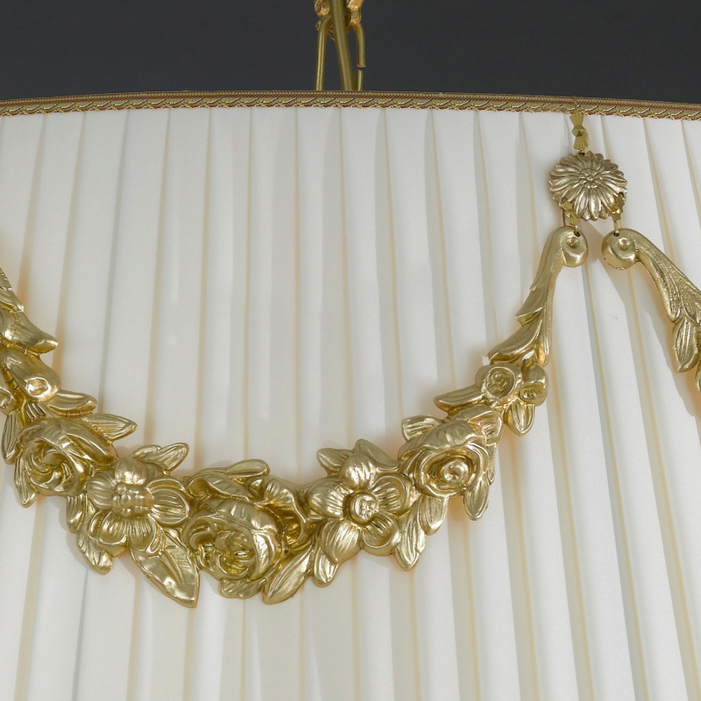Classical Gold Shaded 6 Lamp Chandelier