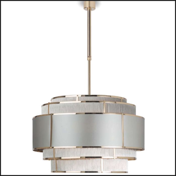 Modern light gold ring chandelier with grey shades