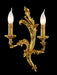 Ornamental cast brass and gold wall candelabra