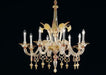 Gorgeous gold and ruby Murano glass chandelier