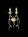 Antiqued golden wall sconce with Murano glass pendants