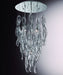 Modernist style ceiling light with clear and black piastra glass