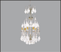 Silver metal & glass crystal chandelier with gold lamps