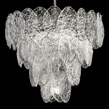 Custom retro-style Murano piastra glass chandelier