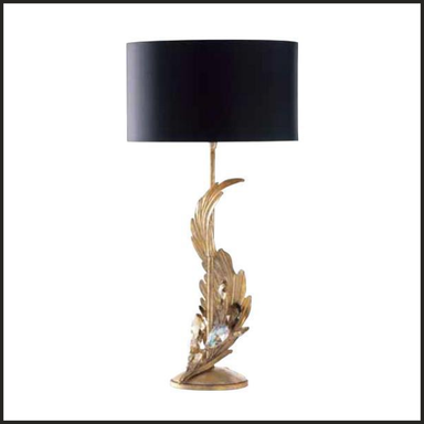 Leaf-style table lamp with Swarovski Elements crystals