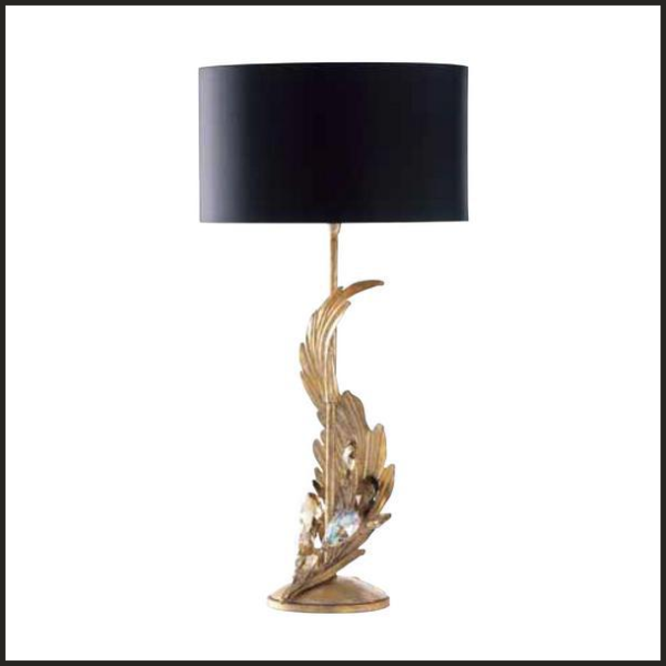 Leaf-style table lamp with premium Elements crystals