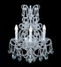 Silver metal wall light with crystal pendants