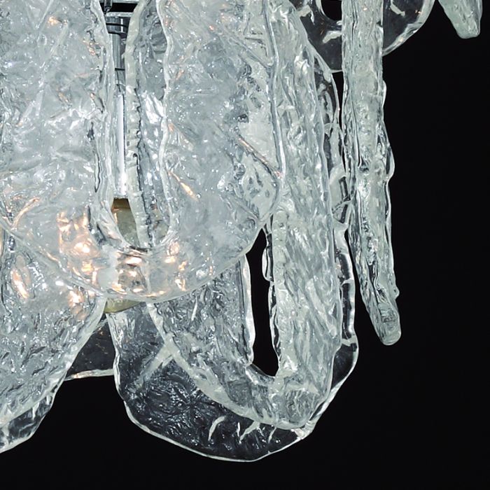 Ghiaccio or cracked ice glass chandelier in custom sizes