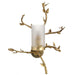 Beautiful Brass Branched Wall Light with Opaline Glass Diffusor