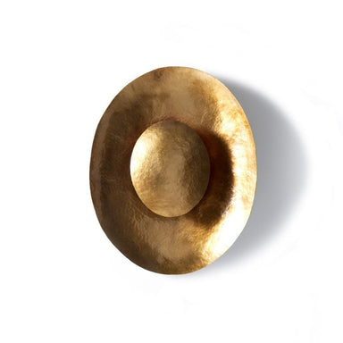 Modern Round Textured Brass Wall Light