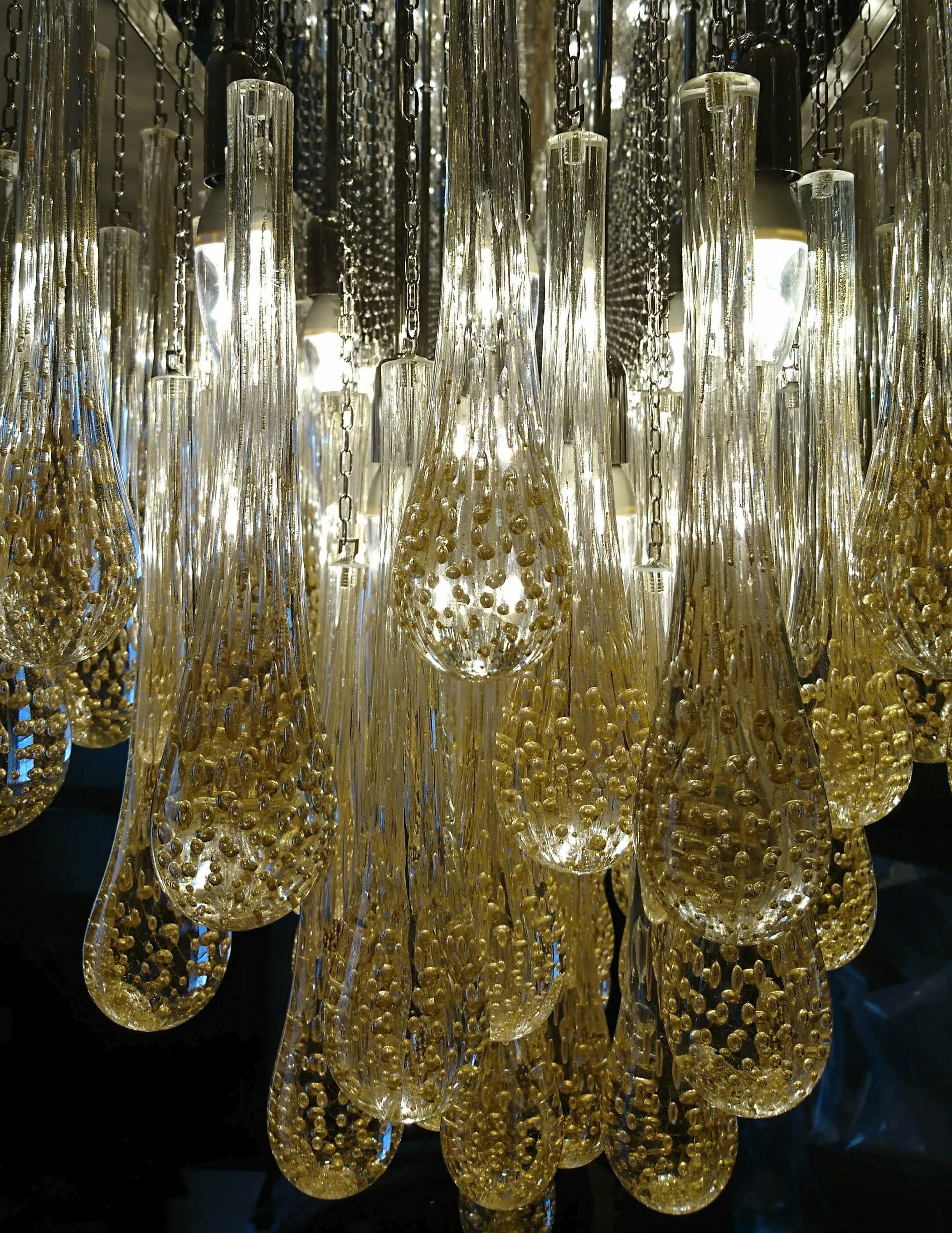 Bespoke 3.2 Metre Dining Room Chandelier With Murano Glass Teardrops