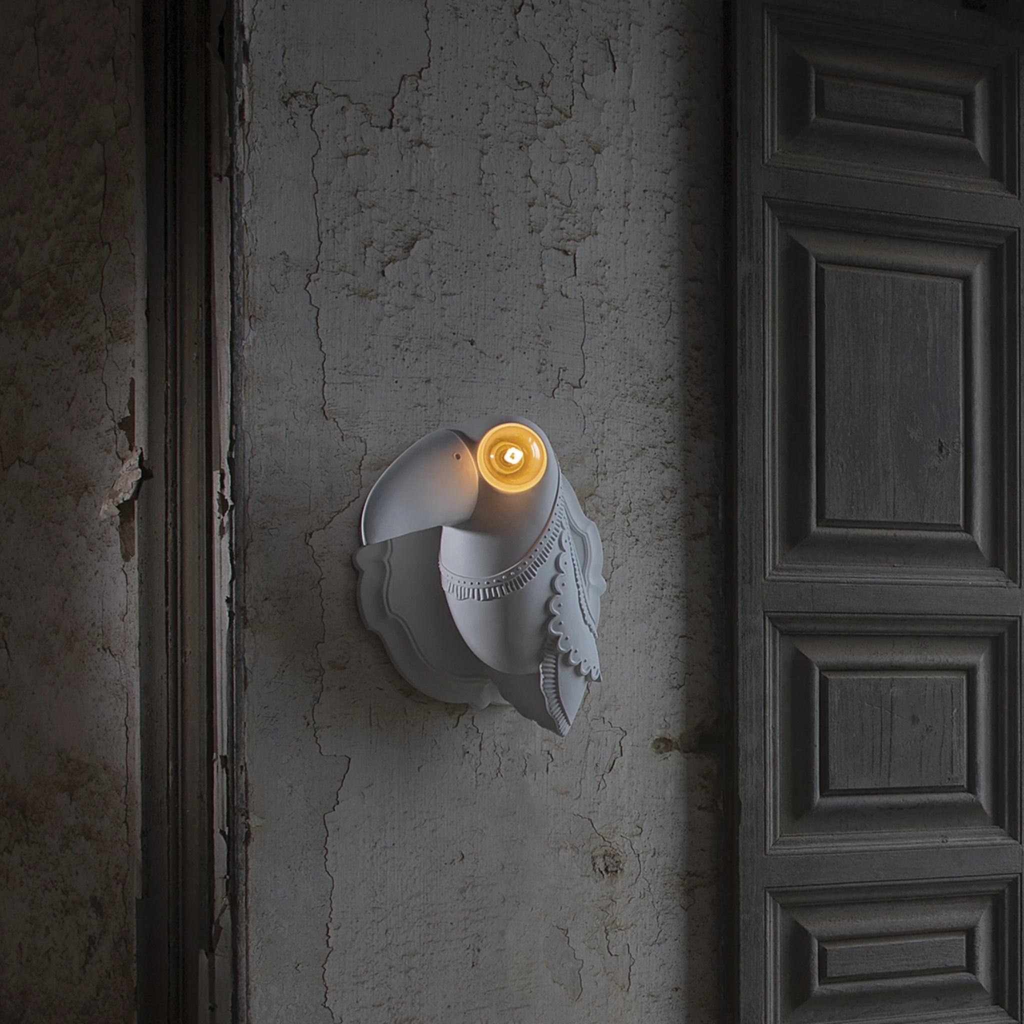 Statement White Bird Ceramic Wall Light