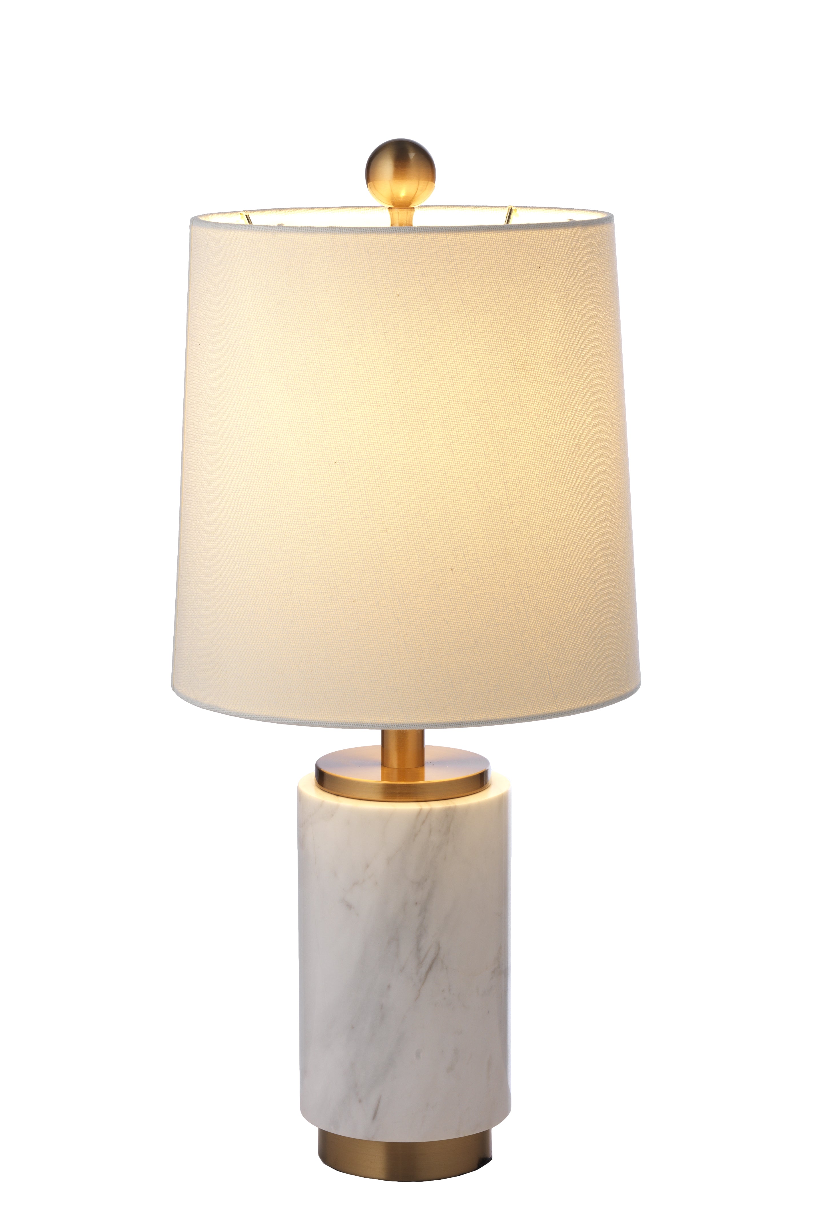 White Marble Cylindrical Table Lamp