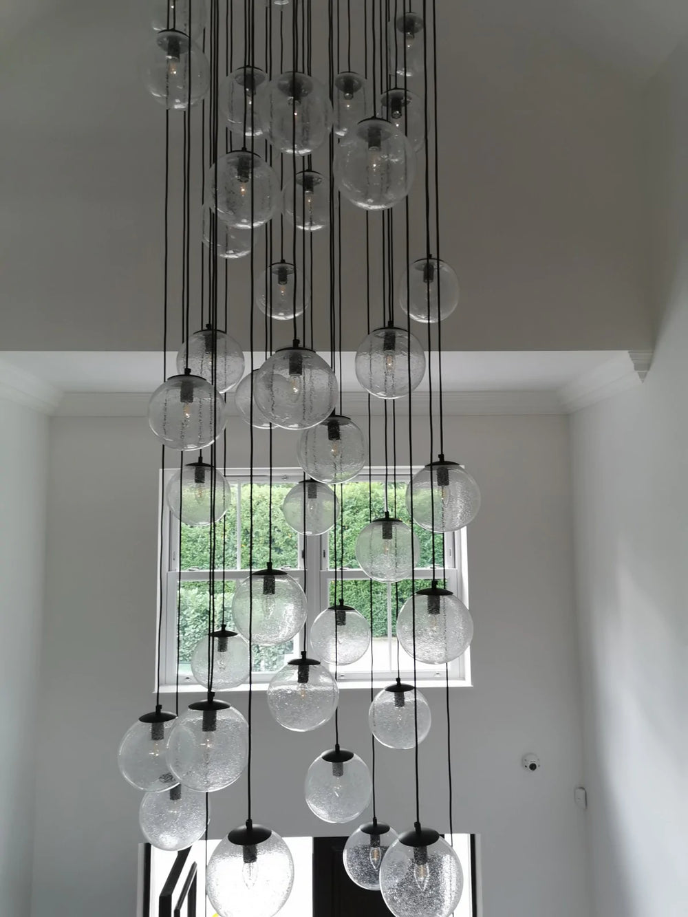 Pulegoso Modern Blown Murano Glass Bubble Chandelier Lightweight Hallway Chandelier