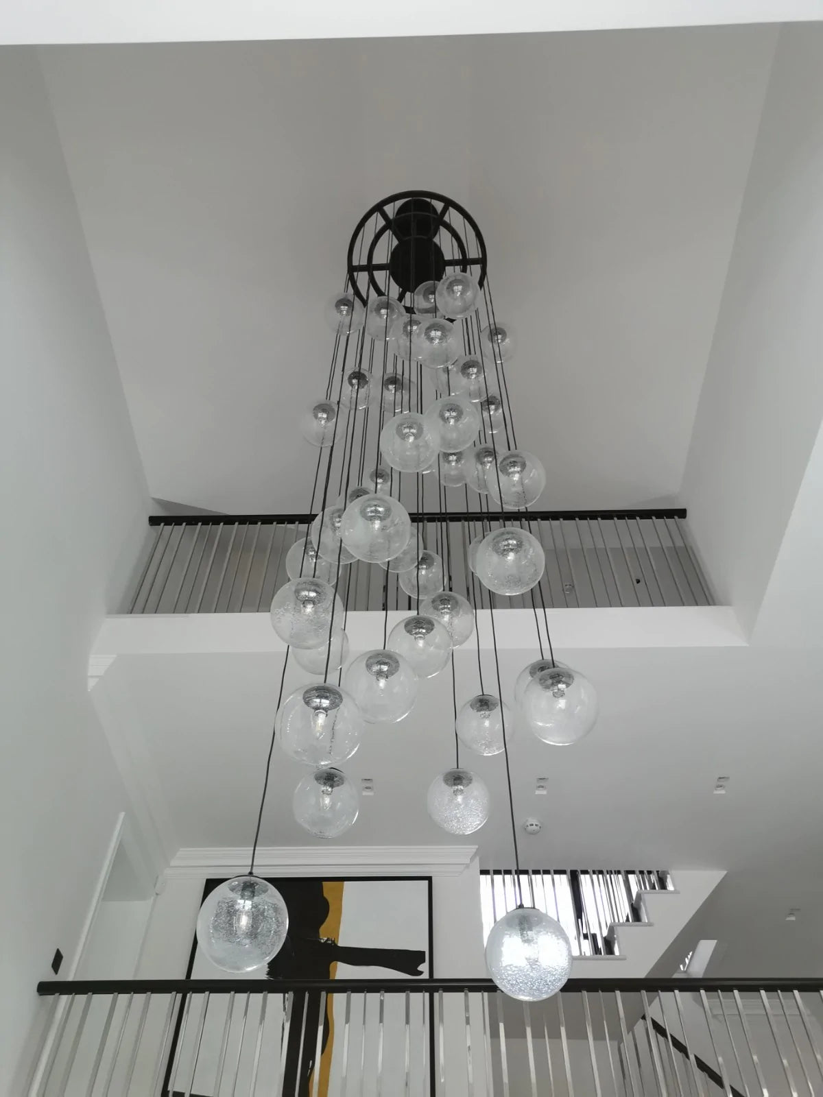 Pulegoso Modern Blown Murano Glass Bubble Chandelier Lightweight Hallway Chandelier