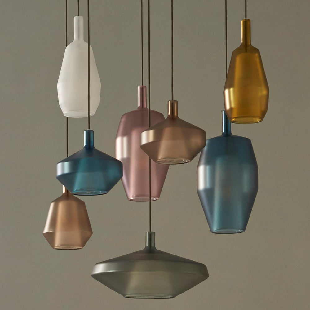 Collection of hanging glass pendant lights
