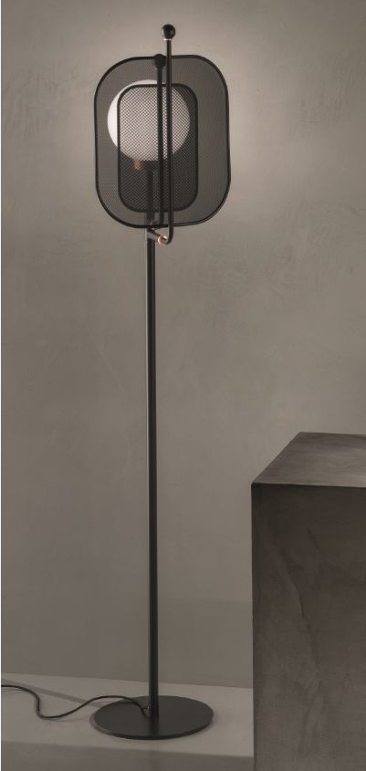 Metal Mesh Panelled Floor Lamp