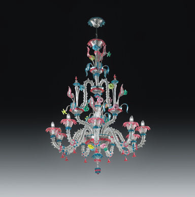 Bespoke 9 Light Murano Glass Rezzonico Style Chandelier