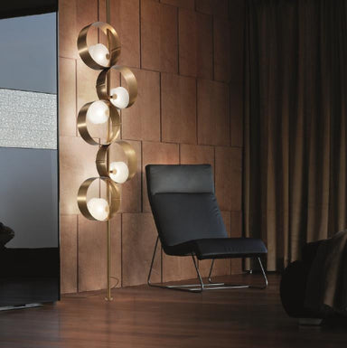 Modern Round Gold Metal Floor Lamp