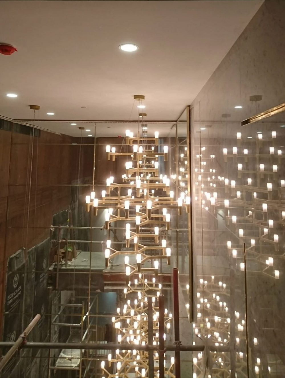 Large Bespoke Modern Ceiling Lighting Installation For A Top London Hotel