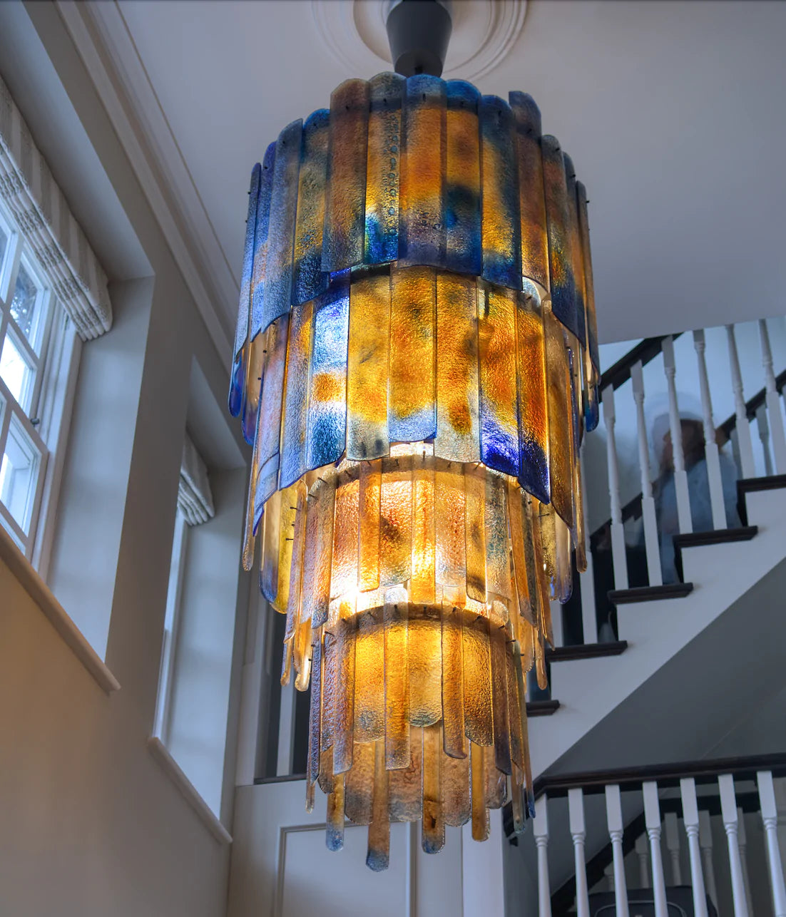 Spectacular Bespoke Stained Glass Chandelier