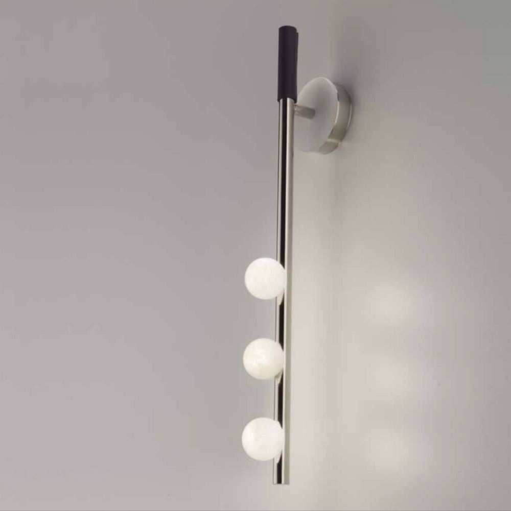 Alabaster Wall Light With Alabaster Stone Spheres