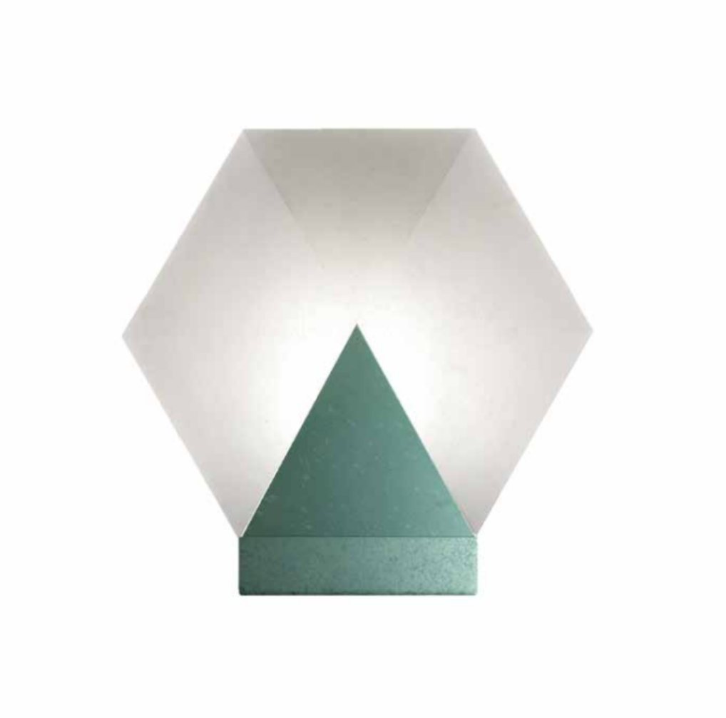 Wrought Iron Alabaster Wall Light Hexagonal Element