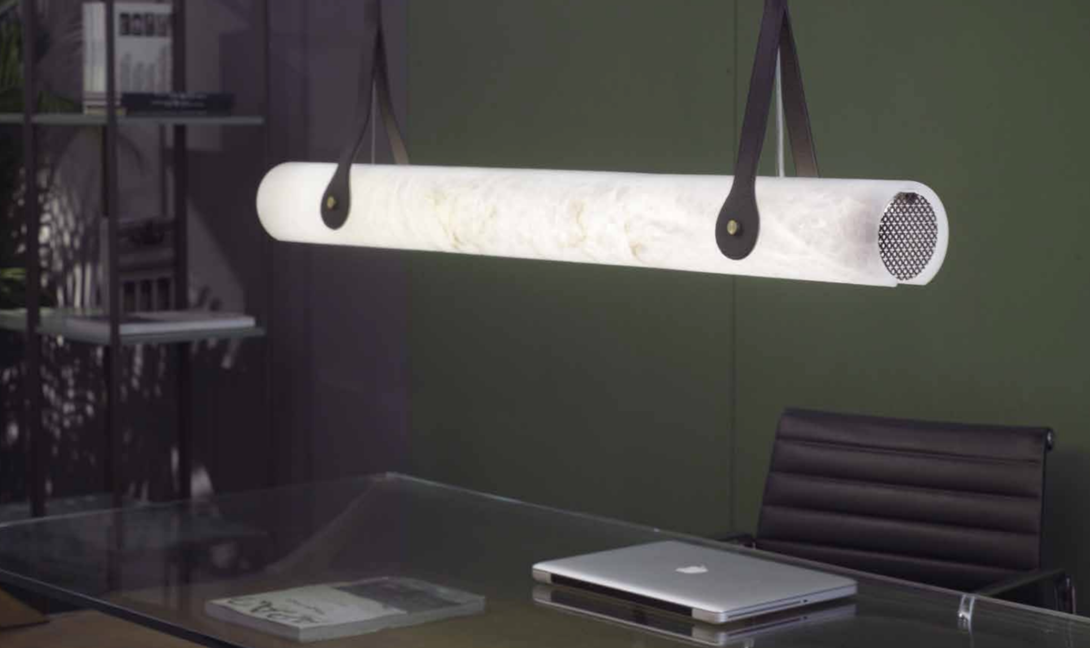 Tubular Alabaster Chandelier Modern