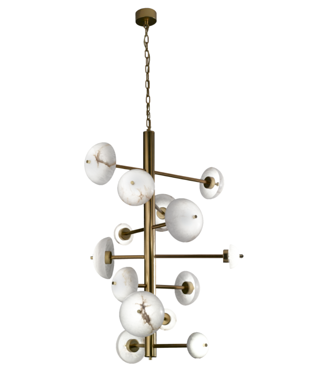 Custom Modern Alabaster Chandelier Large