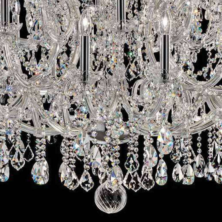 Gold Or Chrome Plated Crystal Glass Chandelier