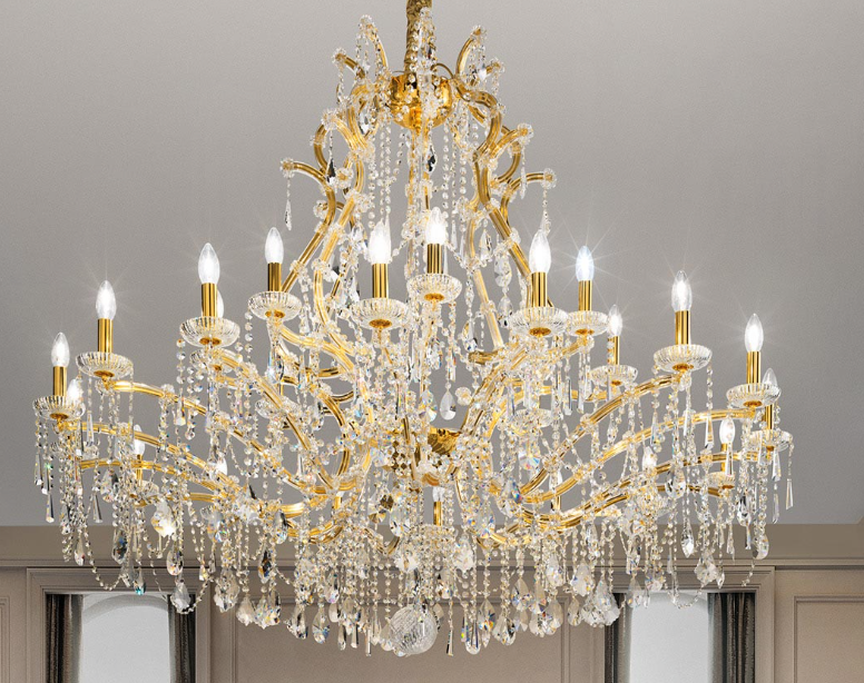 Large crystal Maria Therese showcase chandelier