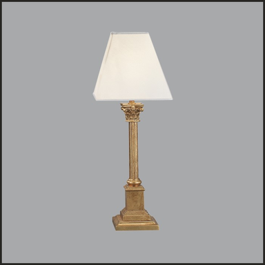 Roman-style column gold table lamp