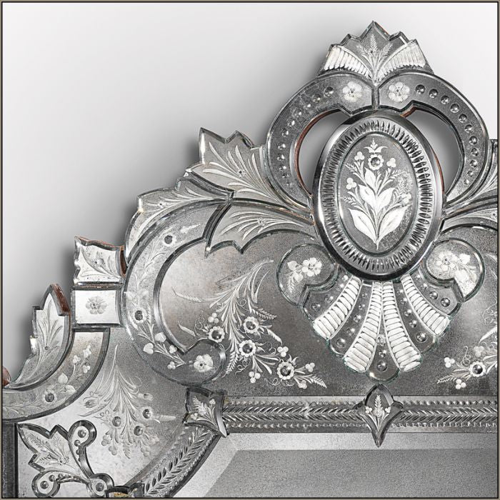 Tall 18th century-style antiqued Venetian wall mirror