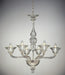 Classic clear Venetian glass chandelier with 6 lights