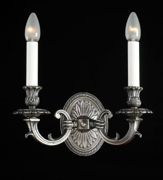 Traditional Italian pewter double wall chandelier