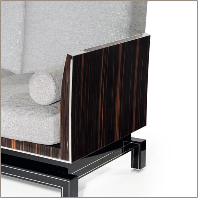 Luxurious Italian black wood-framed sofa
