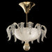 White & gold Murano glass ceiling light with decorative leaves