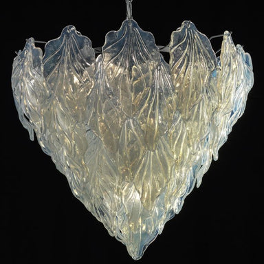Pretty opaline 60s retro-style Murano glass chandelier