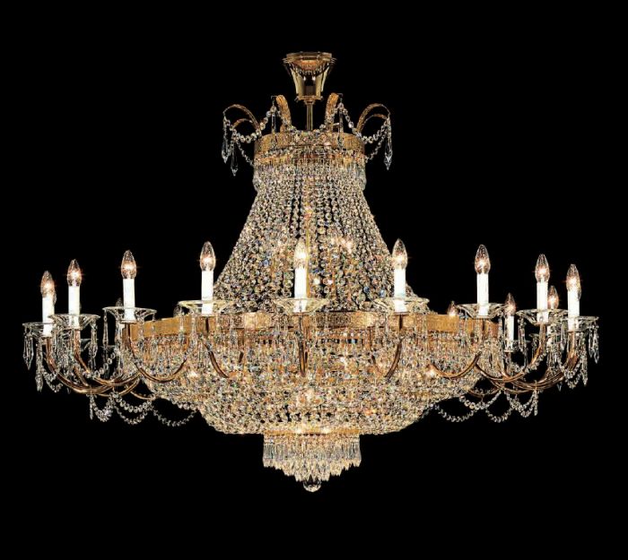 Large Spectra Swarovski gold-plated empire chandelier