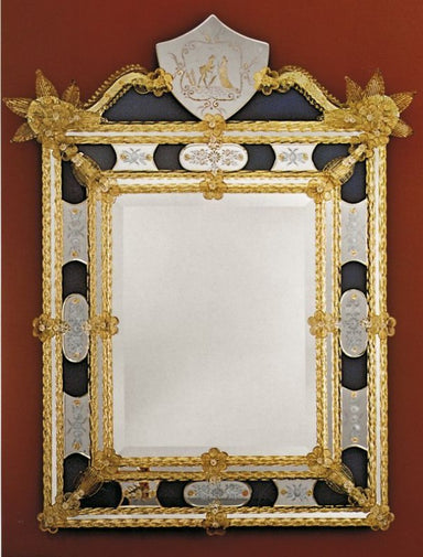 Beautifully engraved Venetian mirror in custom colours